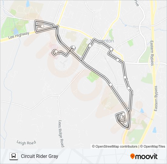 CIRCUIT RIDER GRAY Bus Line Map