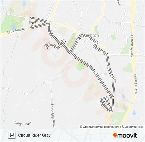 CIRCUIT RIDER GRAY Bus Line Map