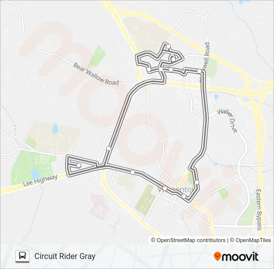 CIRCUIT RIDER GRAY Bus Line Map