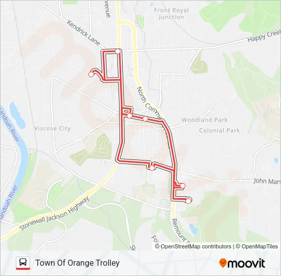 FRONT ROYAL TROLLEY Bus Line Map