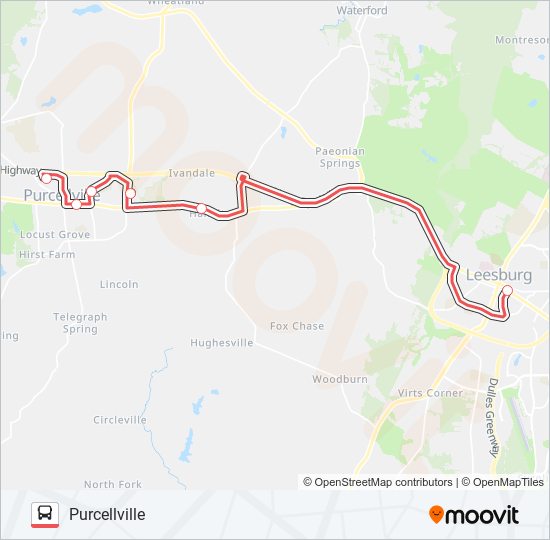 PURCELLVILLE CONNECTOR Bus Line Map