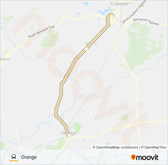 ORANGE/CULPEPER CONNECTOR Bus Line Map