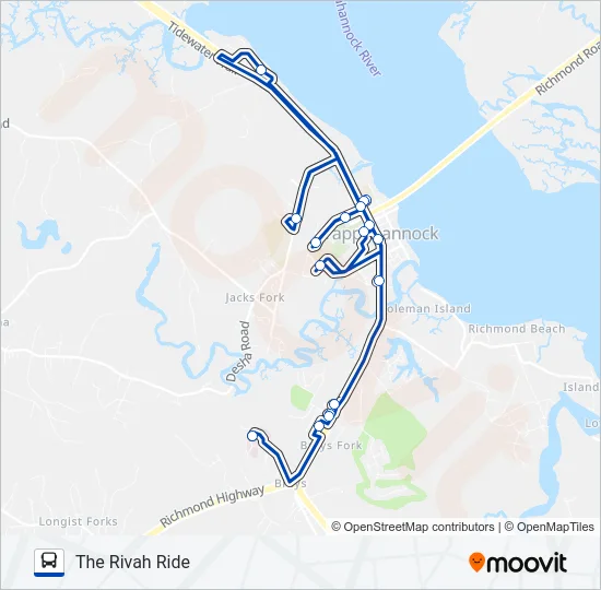 THE RIVAH RIDE Bus Line Map