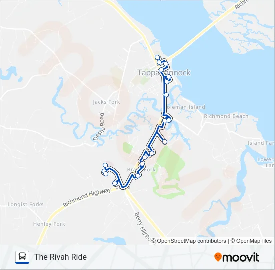 THE RIVAH RIDE Bus Line Map