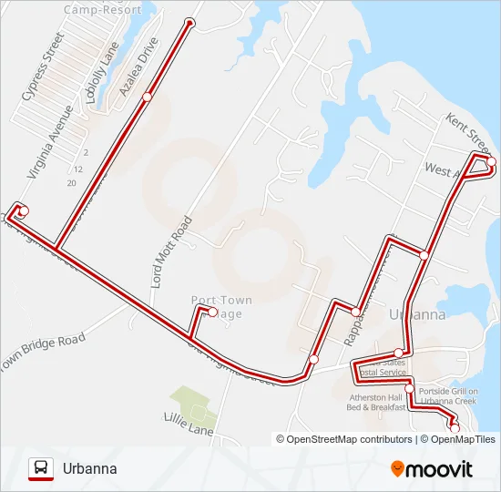 URBANNA TROLLEY Bus Line Map