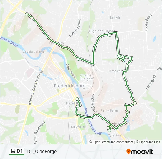 D1 Bus Line Map