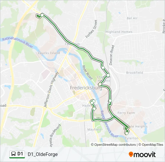 D1 Bus Line Map