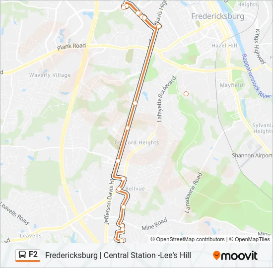 F2 Bus Line Map