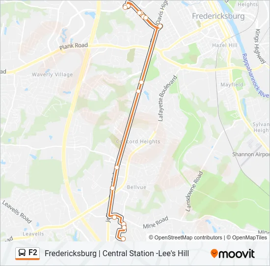F2 Bus Line Map