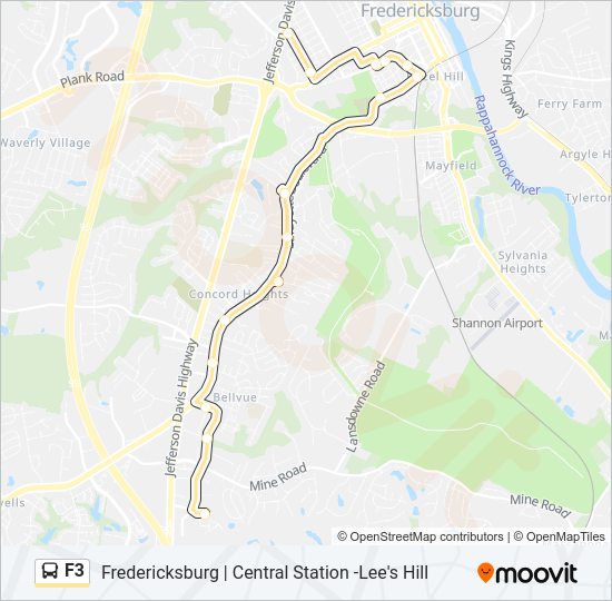 F3 Bus Line Map