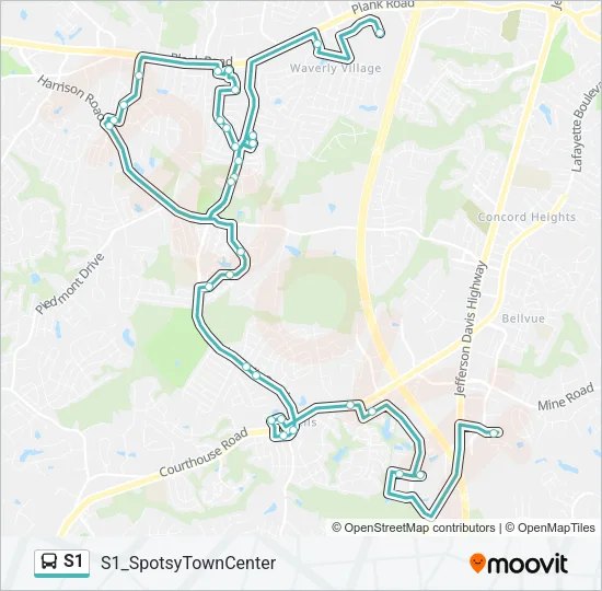 S1 Bus Line Map