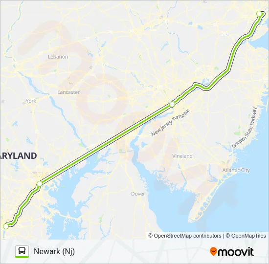 FLIXBUS 2601 Bus Line Map
