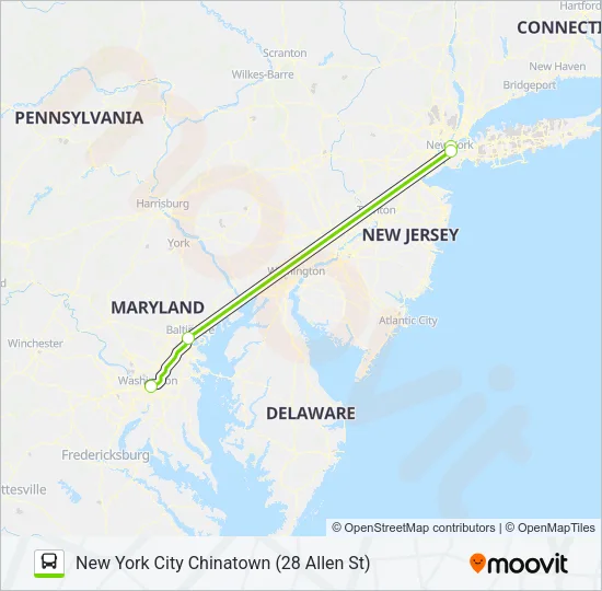 FLIXBUS 2601 Bus Line Map