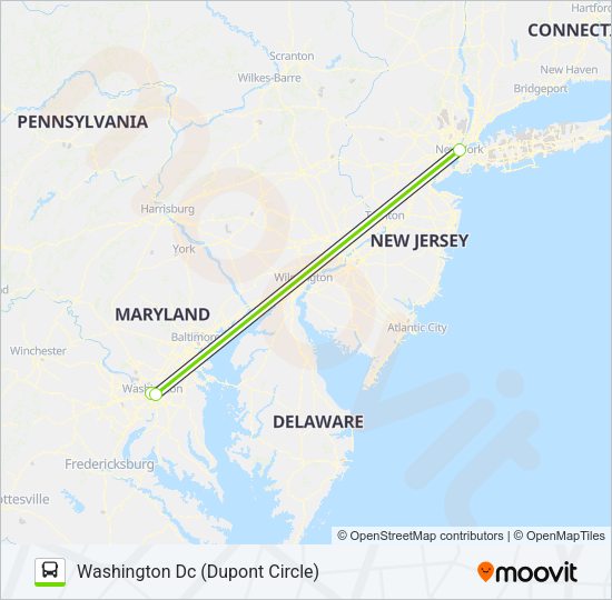 FLIXBUS 2601 Bus Line Map