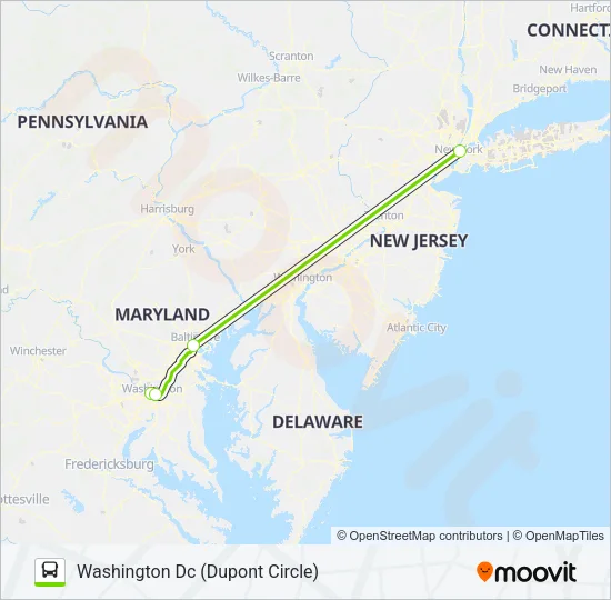 FLIXBUS 2601 Bus Line Map