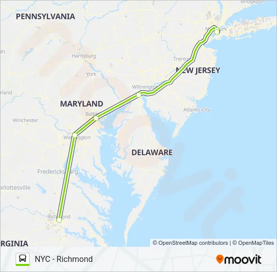 FLIXBUS 2605  Line Map