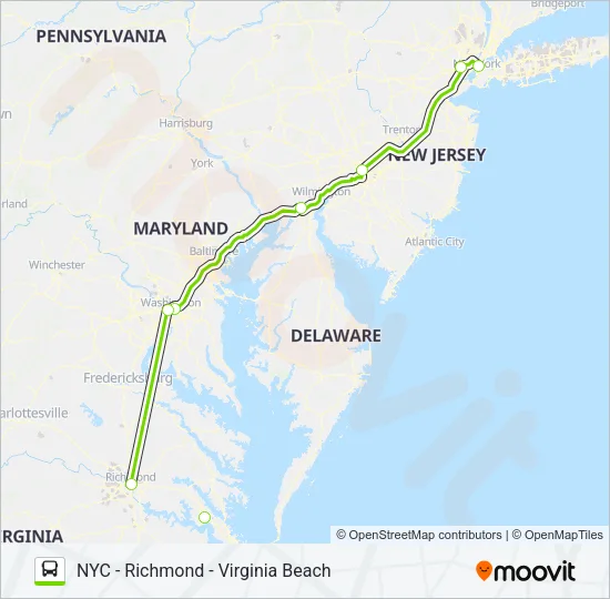 FLIXBUS N2601 Bus Line Map