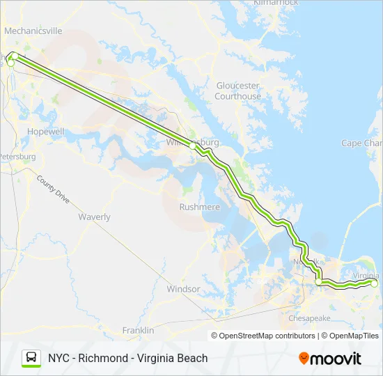 FLIXBUS N2601 Bus Line Map