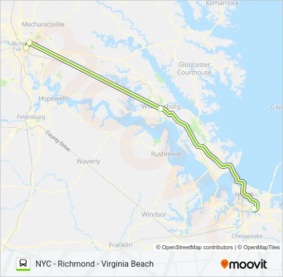 FLIXBUS N2601  Line Map