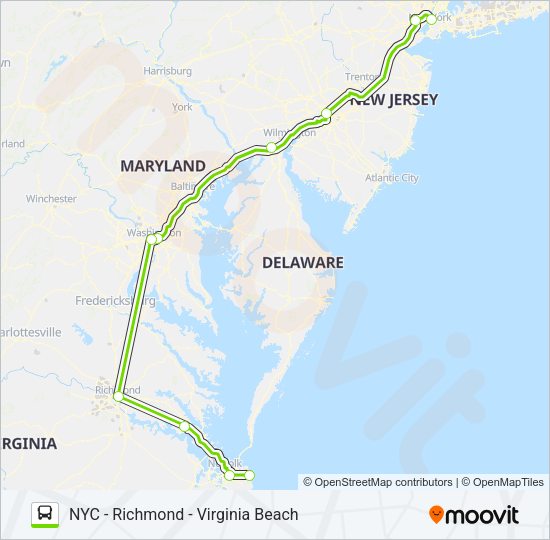 FLIXBUS N2601 Bus Line Map