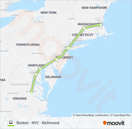 FLIXBUS N2605 Bus Line Map