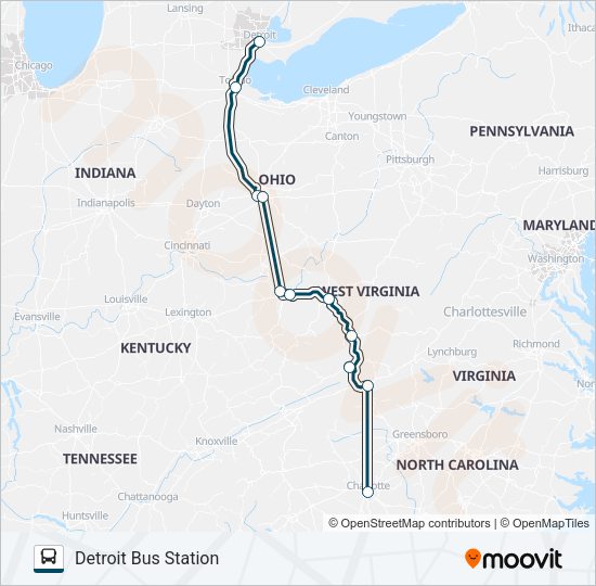 GREYHOUND US0140 Bus Line Map