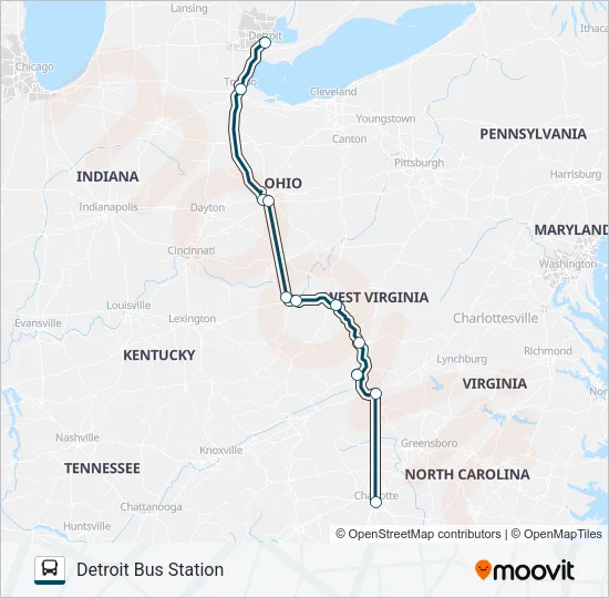 GREYHOUND US0140 Bus Line Map