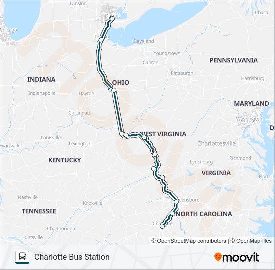 GREYHOUND US0140 Bus Line Map