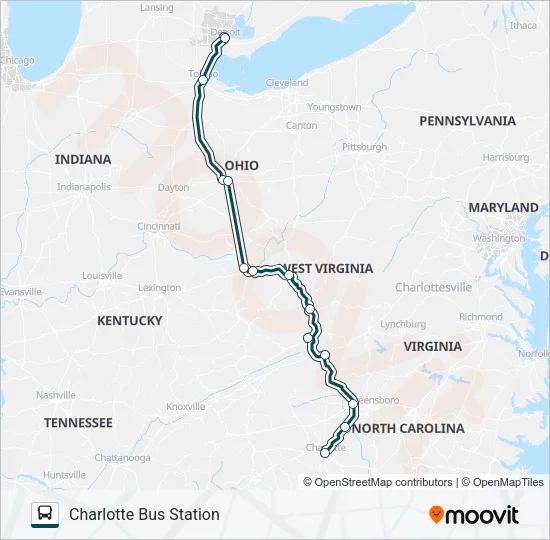 GREYHOUND US0140 Bus Line Map