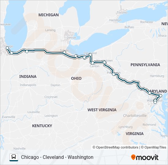 GREYHOUND US0164 Bus Line Map