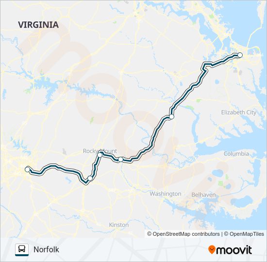 GREYHOUND US0654S Bus Line Map