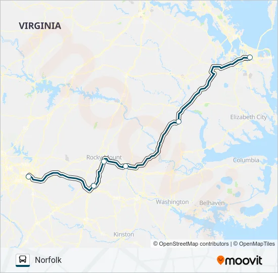 GREYHOUND US0654S Bus Line Map