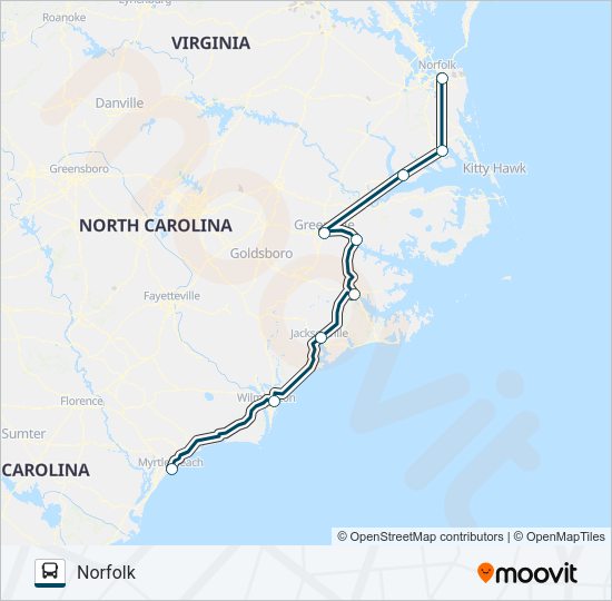 GREYHOUND US0658S Bus Line Map