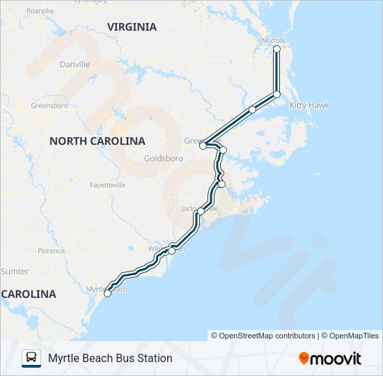 GREYHOUND US0658S Bus Line Map