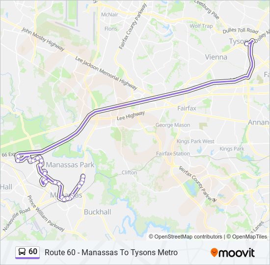 60 bus Line Map