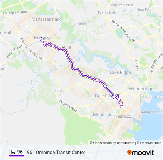 96 bus Line Map