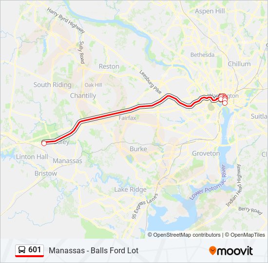 Mapa de 601 de autobús