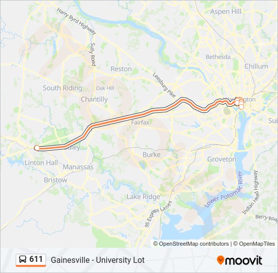 611 Bus Line Map