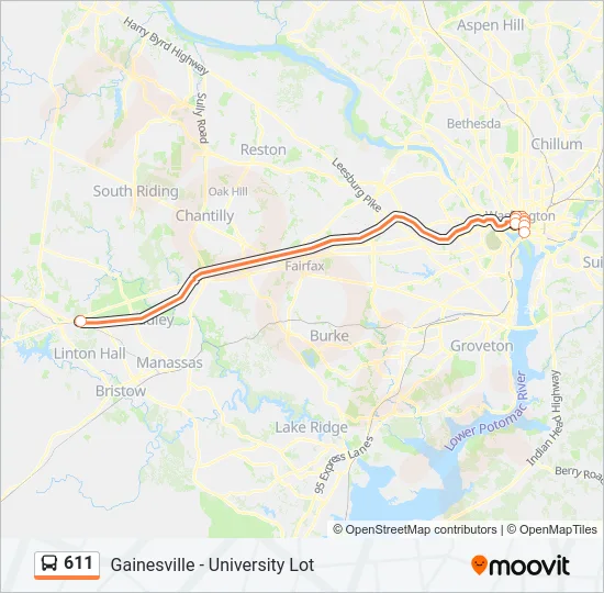 611 Bus Line Map