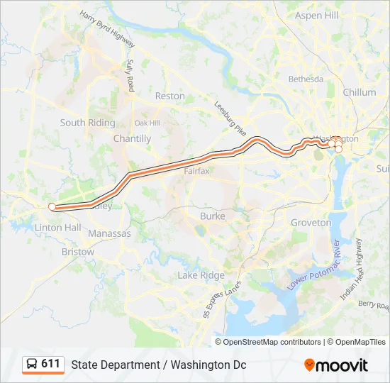 611 Bus Line Map