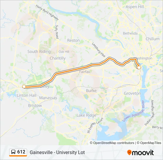612 Bus Line Map