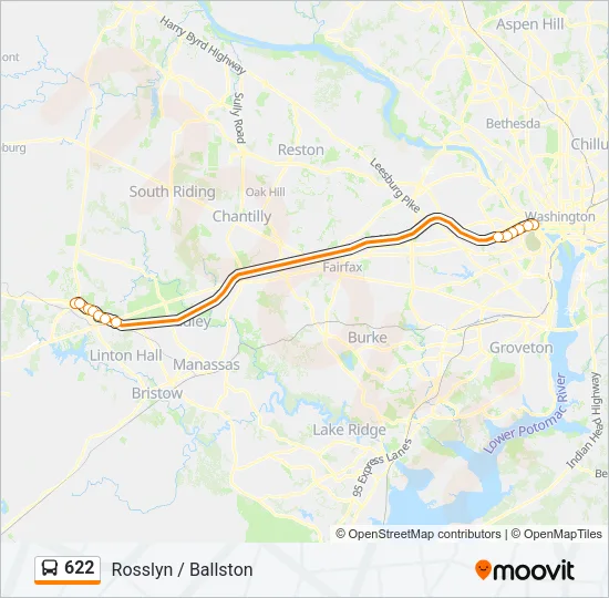 622 Bus Line Map