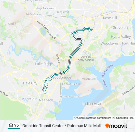 95 Bus Line Map