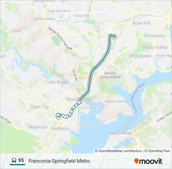 95 Bus Line Map