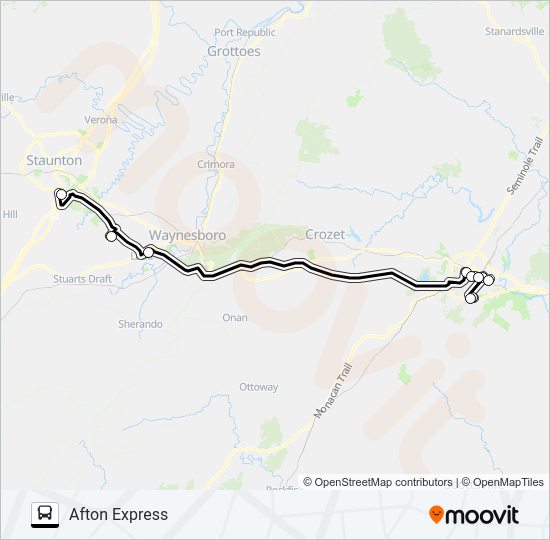 AFTON EXPRESS Bus Line Map