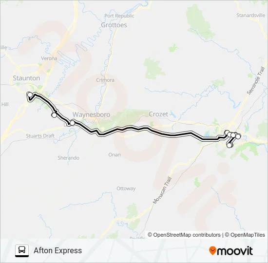 AFTON EXPRESS Bus Line Map