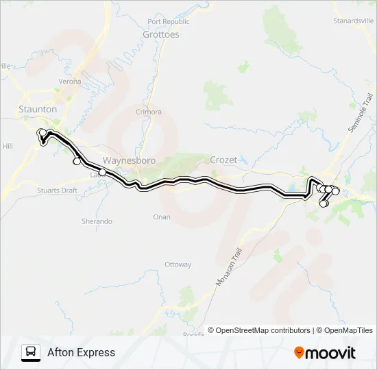 AFTON EXPRESS Bus Line Map