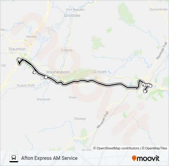 AFTON EXPRESS Bus Line Map