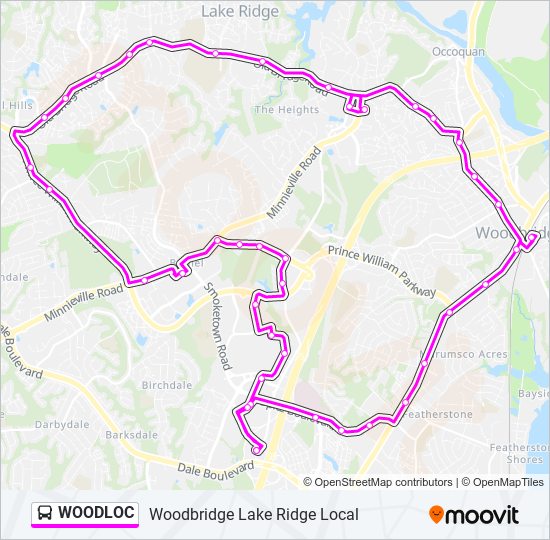 Mapa de WOODLOC de autobús