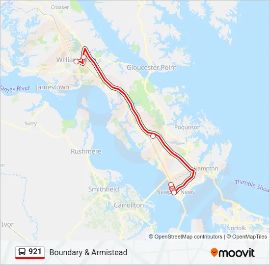 921 Bus Line Map